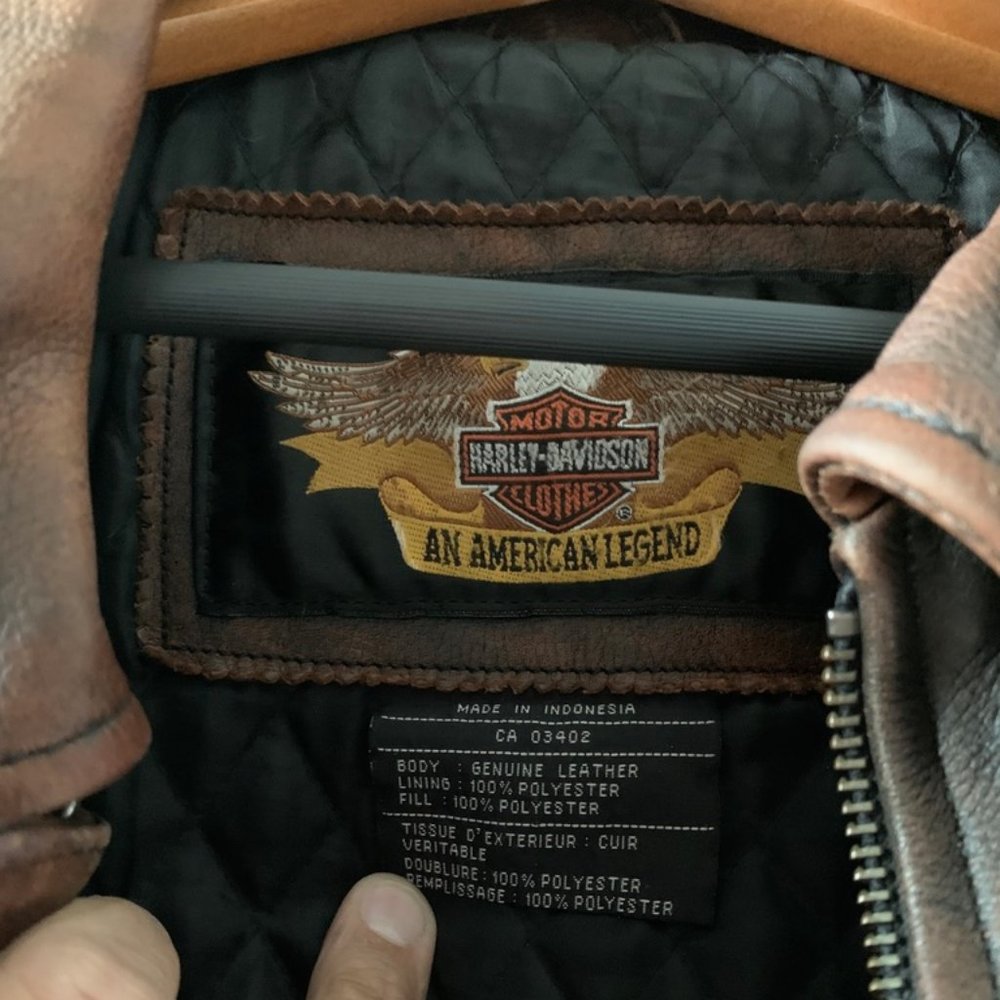 D-Pocket Harley Davidson Riding Jacket - Lrg Brown - Picture 10 of 10